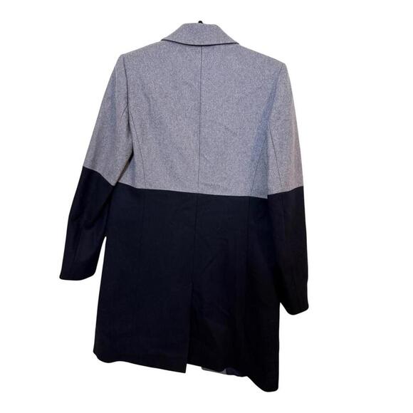 French Connection Women’s Erita Size 4 Wool Blend Trench Coat Colorblock Outdoor - Picture 2 of 3